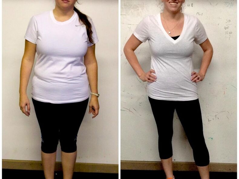 Girl before and after losing weight on the Dukan diet