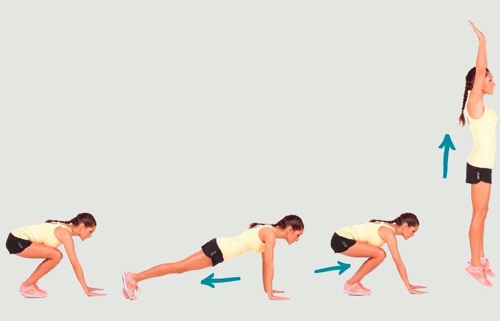 Burpee for a comprehensive body workout